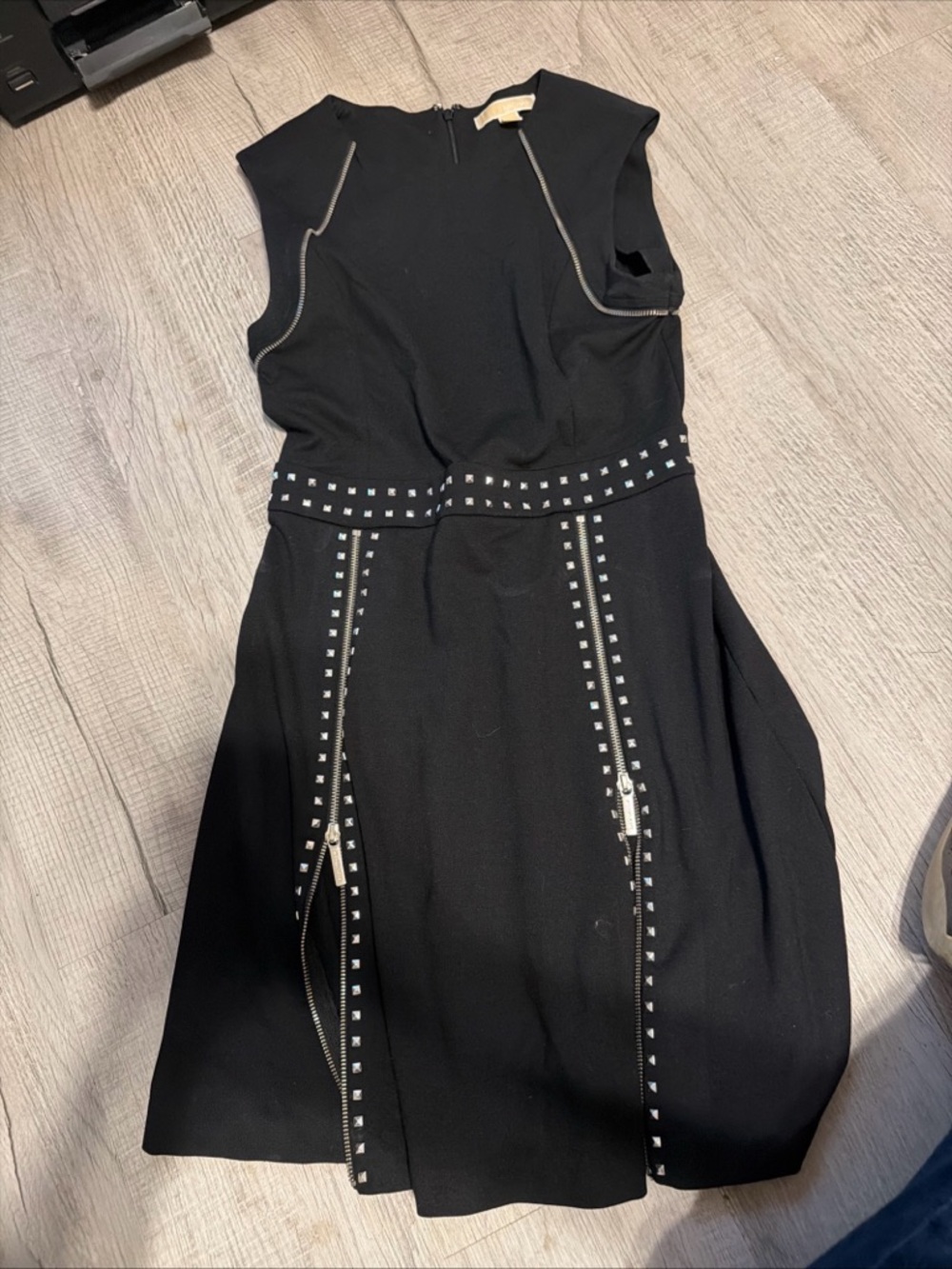 Michael Kors Studded Moto Zip Up Dress